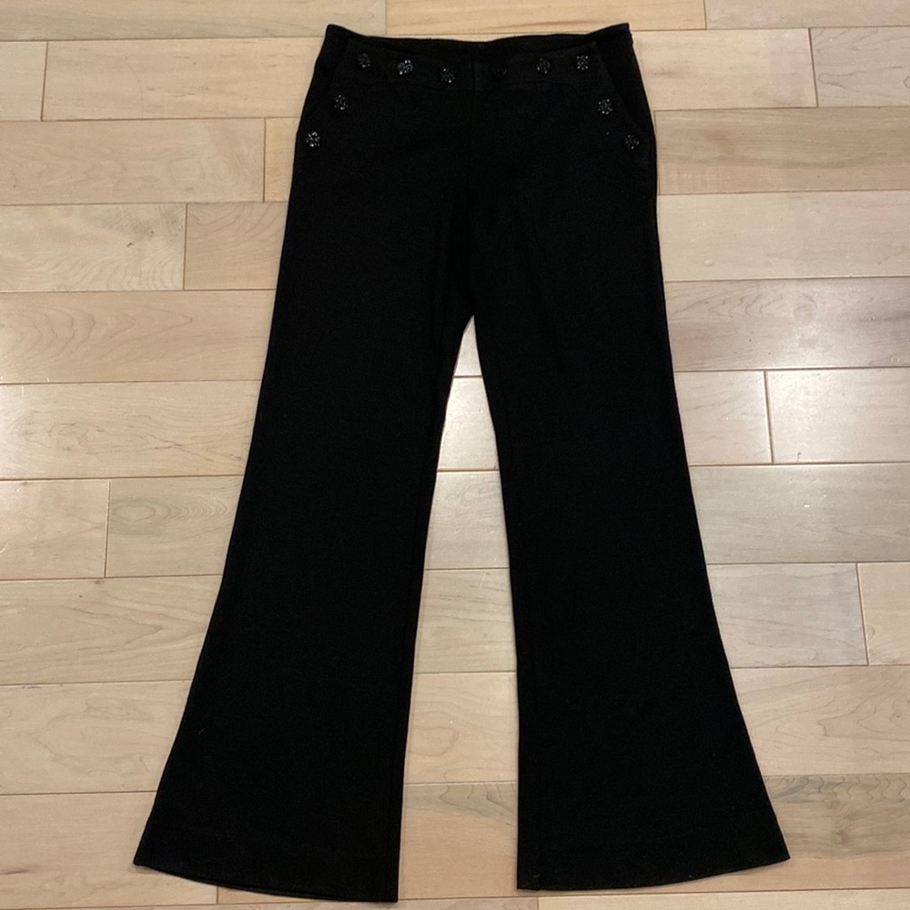 Tory Burch sailor front buttons soft stretch flare pants